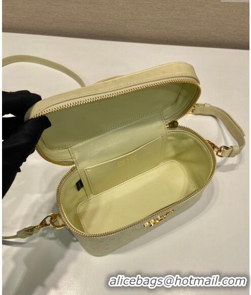 Good Looking Prada Mini Bag in Ostrich Embossed Leather 1BH202 Yellow 2024