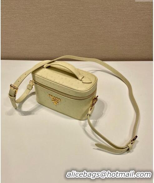 Good Looking Prada Mini Bag in Ostrich Embossed Leather 1BH202 Yellow 2024