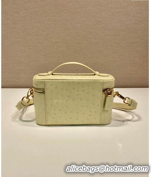 Good Looking Prada Mini Bag in Ostrich Embossed Leather 1BH202 Yellow 2024