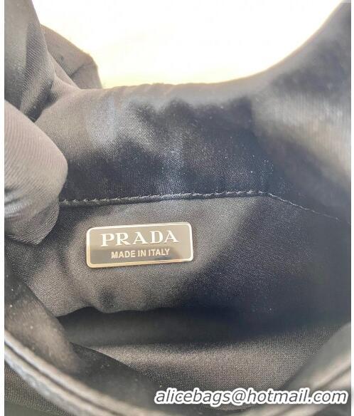 Pretty Style Prada Crystals Mini Top Handle Bag 1BA349 Black 2024