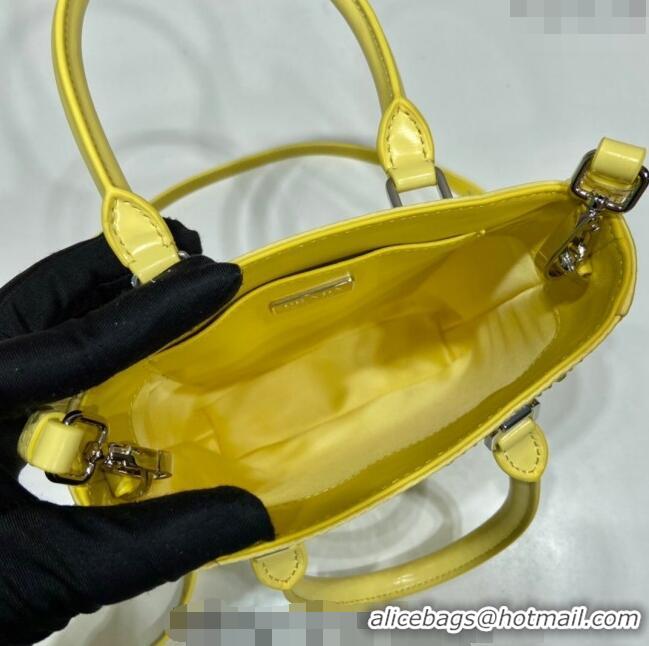 Buy Inexpensive Prada Crystal Mini Tote Bag 1BG331 Yellow 2024