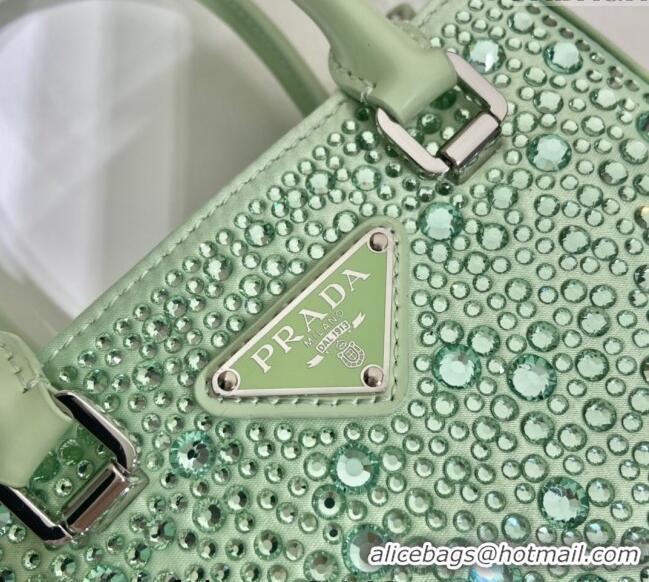 Grade Promotional Prada Crystal Mini Tote Bag 1BG331 Light Green 2024