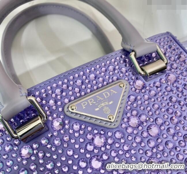 Shop Discount Prada Crystal Mini Tote Bag 1BG331 Purple 2024