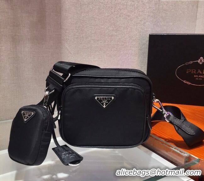 Buy Classic Prada Nylon Crossbody Mini Bag 1BH107 Black 2024