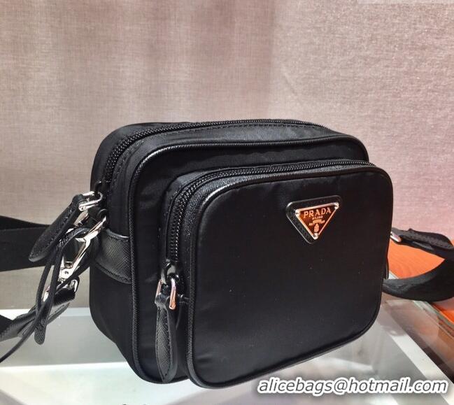 Buy Classic Prada Nylon Crossbody Mini Bag 1BH107 Black 2024