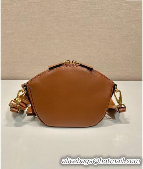 Unique Style Prada Leather mini shoulder bag 1BH212 Brown 2024