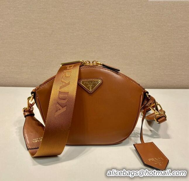 Unique Style Prada Leather mini shoulder bag 1BH212 Brown 2024