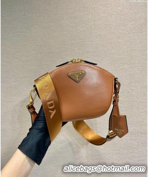 Unique Style Prada Leather mini shoulder bag 1BH212 Brown 2024