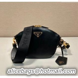 Top Grade Prada Leather mini shoulder bag 1BH212 Black 2024