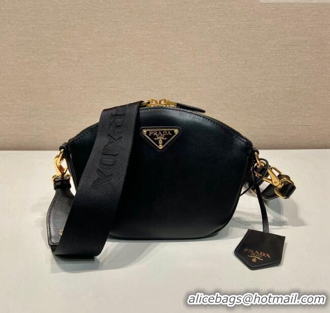 Top Grade Prada Leather mini shoulder bag 1BH212 Black 2024