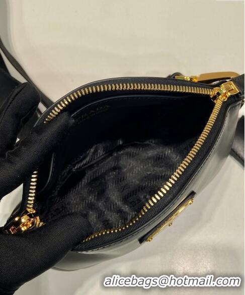 Top Grade Prada Leather mini shoulder bag 1BH212 Black 2024