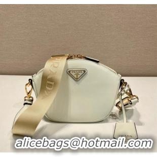 Grade Quality Prada Leather mini shoulder bag 1BH212 White 2024