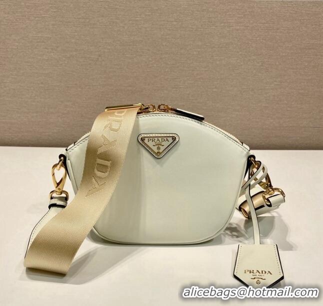 Grade Quality Prada Leather mini shoulder bag 1BH212 White 2024