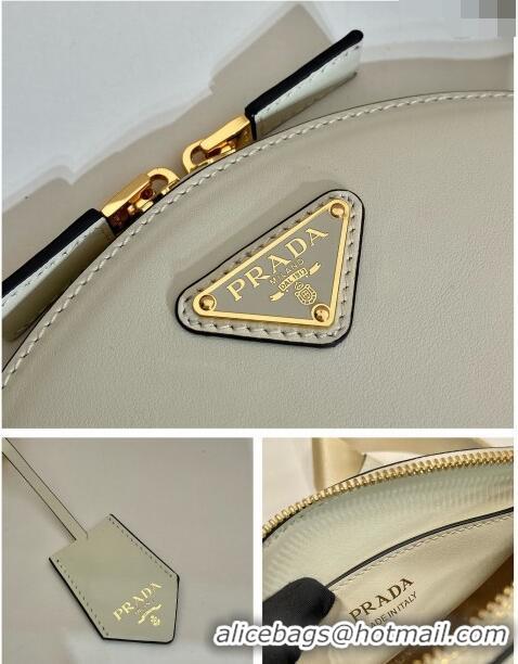 Grade Quality Prada Leather mini shoulder bag 1BH212 White 2024