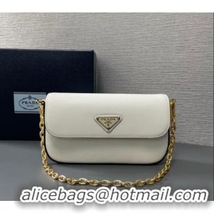 Promotional Prada Saffiano leather mini-bag 1BD356 White 2024