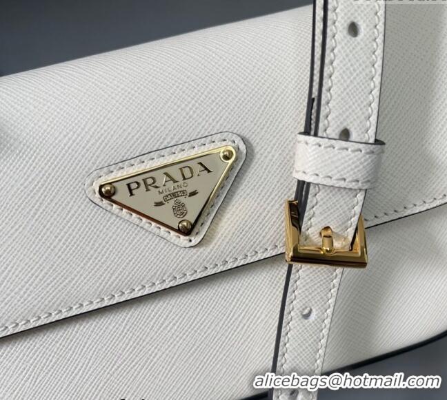 Promotional Prada Saffiano leather mini-bag 1BD356 White 2024