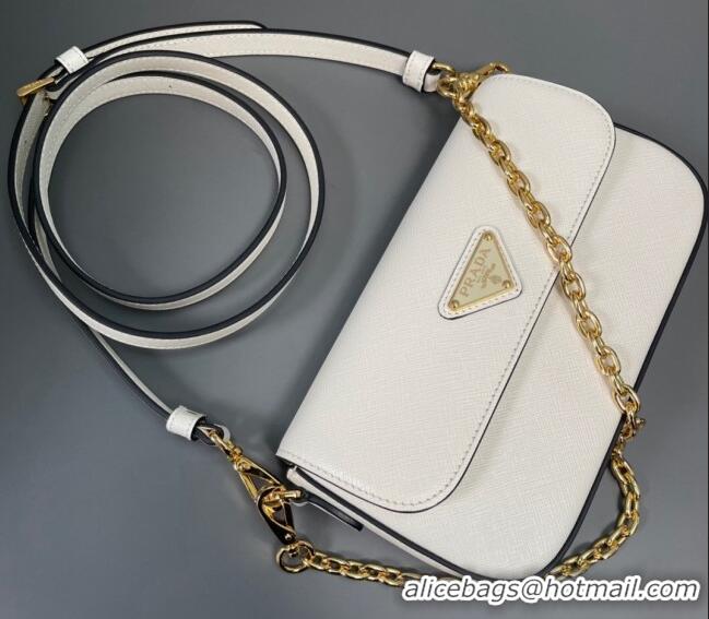 Promotional Prada Saffiano leather mini-bag 1BD356 White 2024