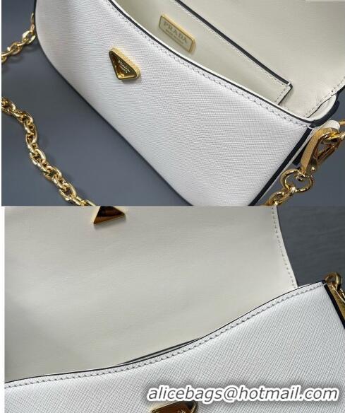 Promotional Prada Saffiano leather mini-bag 1BD356 White 2024