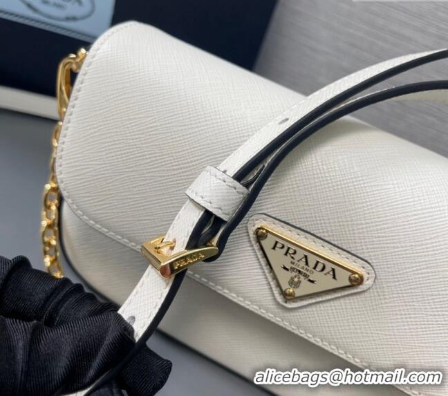 Promotional Prada Saffiano leather mini-bag 1BD356 White 2024