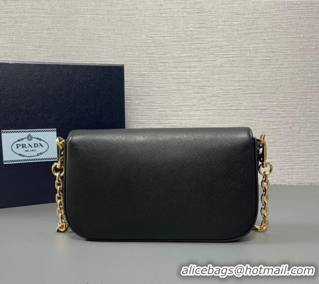 Top Quality Prada Saffiano leather mini-bag 1BD356 Black 2024