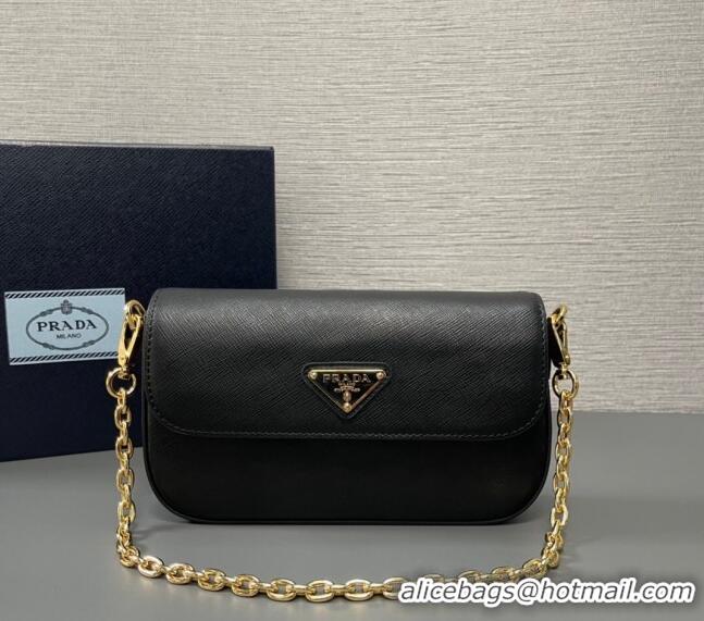 Top Quality Prada Saffiano leather mini-bag 1BD356 Black 2024