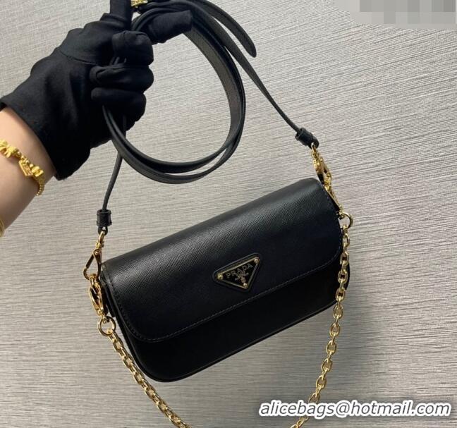 Top Quality Prada Saffiano leather mini-bag 1BD356 Black 2024