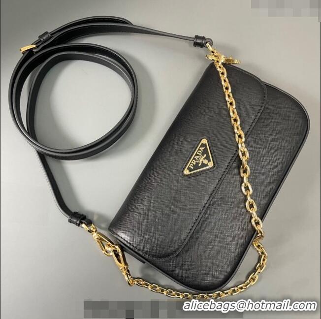 Top Quality Prada Saffiano leather mini-bag 1BD356 Black 2024