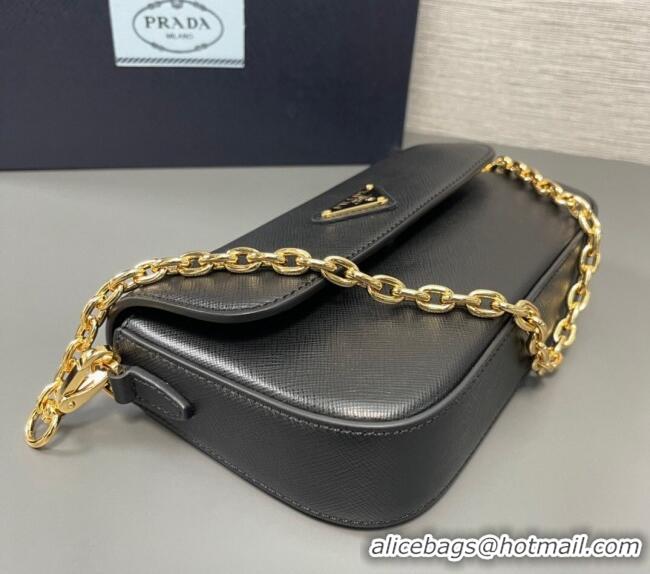 Top Quality Prada Saffiano leather mini-bag 1BD356 Black 2024