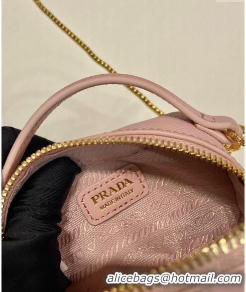 Luxury Cheap Prada Saffiano leather mini-pouch 1NR025 Alabaster Pink 2024