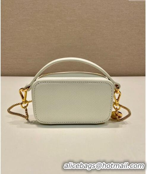 Pretty Style Prada Saffiano leather mini-pouch 1NR025 White 2024