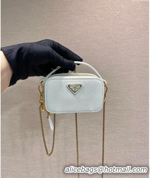 Pretty Style Prada Saffiano leather mini-pouch 1NR025 White 2024