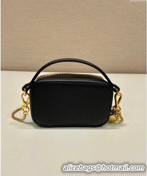 Most Popular Prada Saffiano leather mini-pouch 1NR025 Black 2024