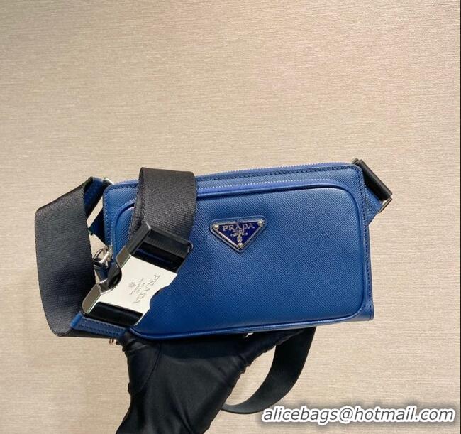 Top Quality Prada Saffiano Leather Belt bag 2VH156 Blue 2023