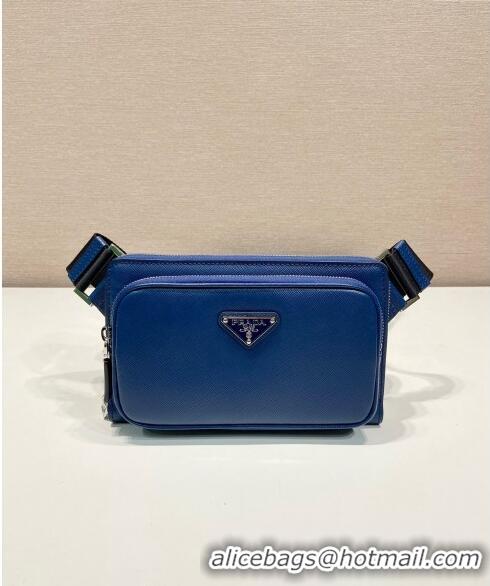 Top Quality Prada Saffiano Leather Belt bag 2VH156 Blue 2023