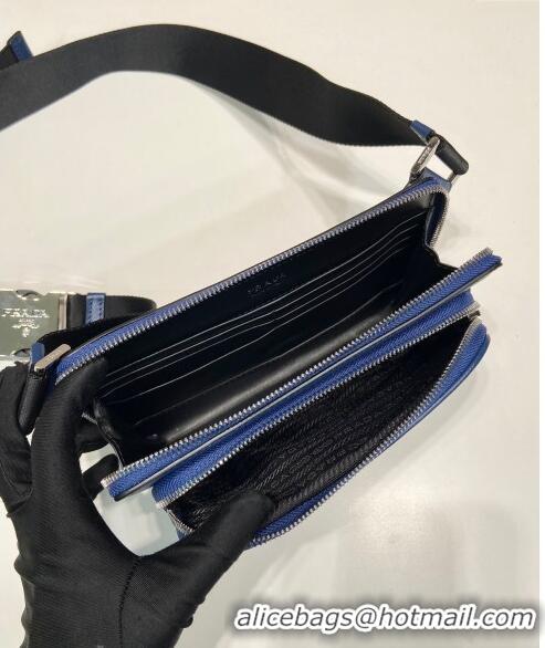 Top Quality Prada Saffiano Leather Belt bag 2VH156 Blue 2023