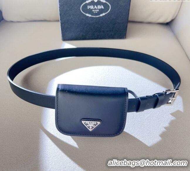 Big Discount Prada Leather Mini Bag Belt P0410 Black