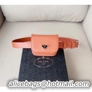 Promotional Luxury Prada Leather Mini Bag Belt P0410 Brown