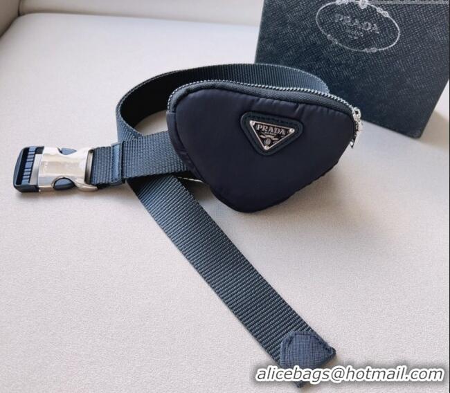 Luxury Discount Prada Heart Belt Bag Nylon Fabric P1018 Black 2023