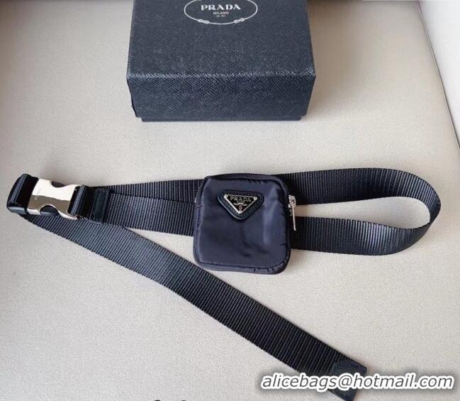 New Design Prada Belt Bag in Nylon Fabric P1018 Black 2023