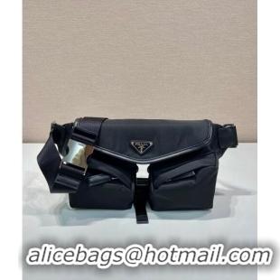 Super Quality Prada Re-Nylon and leather belt bag 2VH174 Black 2024