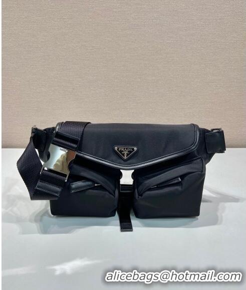 Super Quality Prada Re-Nylon and leather belt bag 2VH174 Black 2024