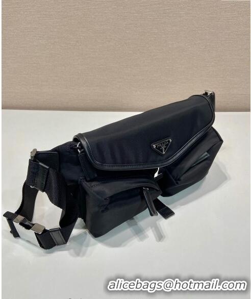 Super Quality Prada Re-Nylon and leather belt bag 2VH174 Black 2024