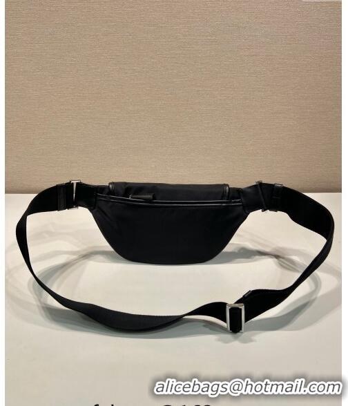 Top Grade Prada Re-Nylon and leather belt bag 2VH176 Black 2024