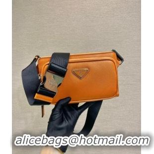 Top Design Prada Mens Saffiano Leather Belt bag 2VH156 Orange 2024