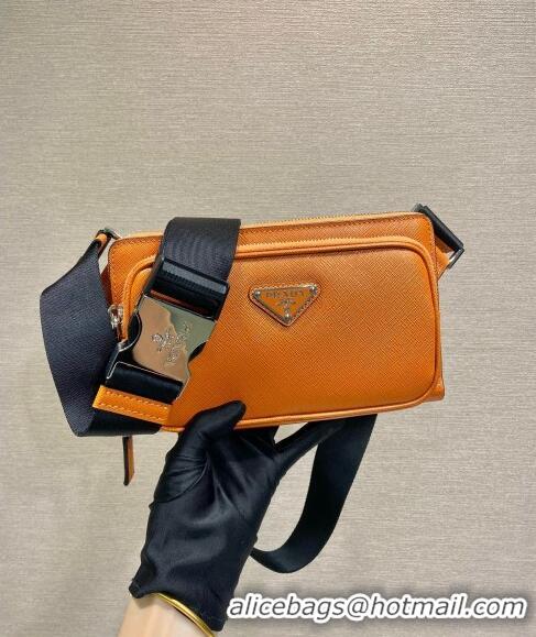 Top Design Prada Mens Saffiano Leather Belt bag 2VH156 Orange 2024