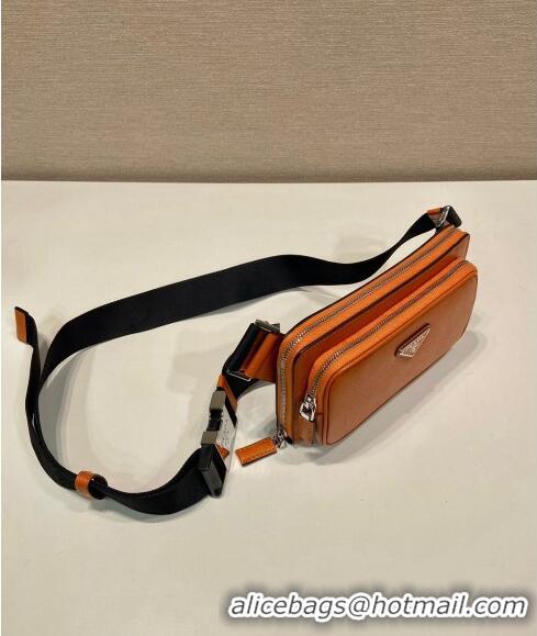 Top Design Prada Mens Saffiano Leather Belt bag 2VH156 Orange 2024