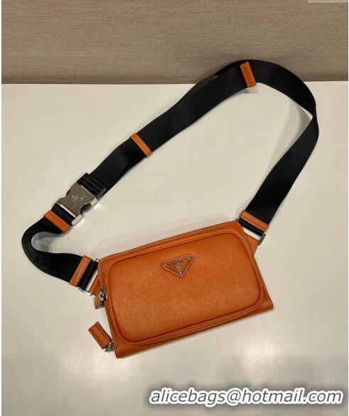 Top Design Prada Mens Saffiano Leather Belt bag 2VH156 Orange 2024