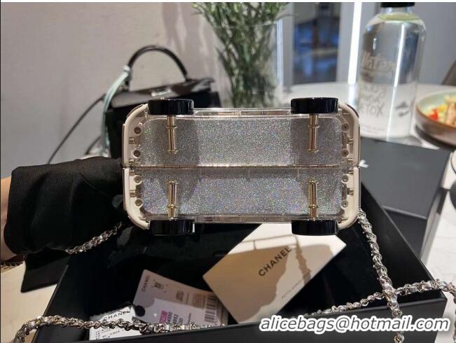 Famous Brand Chanel Car-Shaped Clutch with Chain CH1408 Silver/Pink 2024