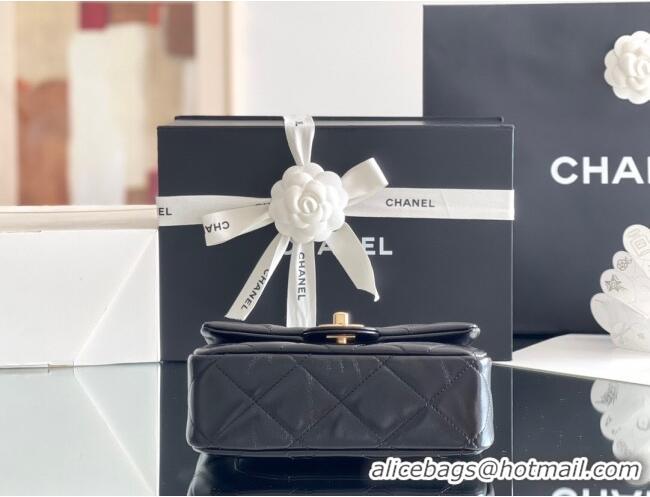 Pretty Style Chanel Lambskin Mini Flap bag with Top Handle AS5032 Black 2024 Top Quality