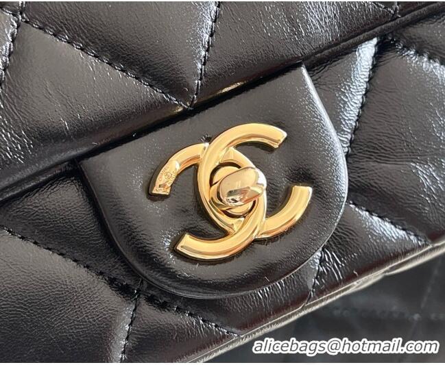 Pretty Style Chanel Lambskin Mini Flap bag with Top Handle AS5032 Black 2024 Top Quality